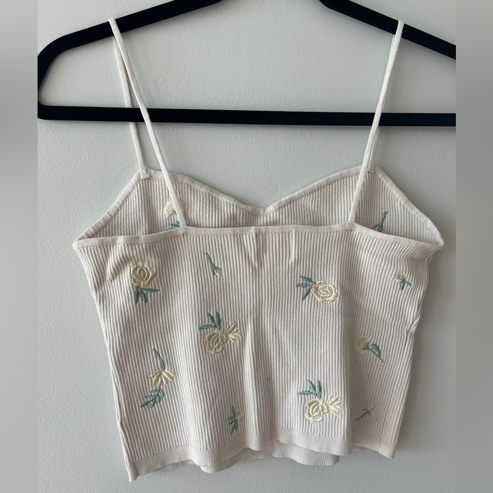H&M cropped ribbed tank top, Size M - Picture 2 of 4